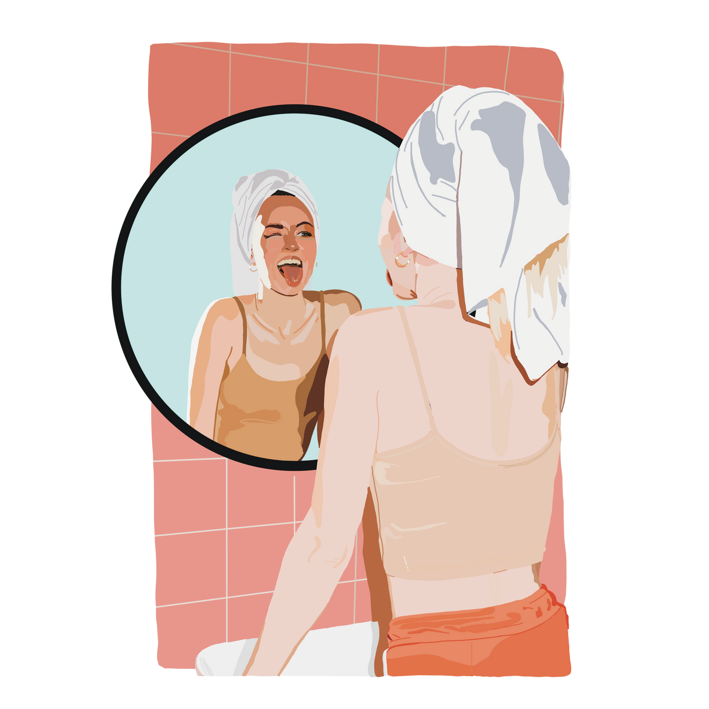 Postkaart Mirror Girl