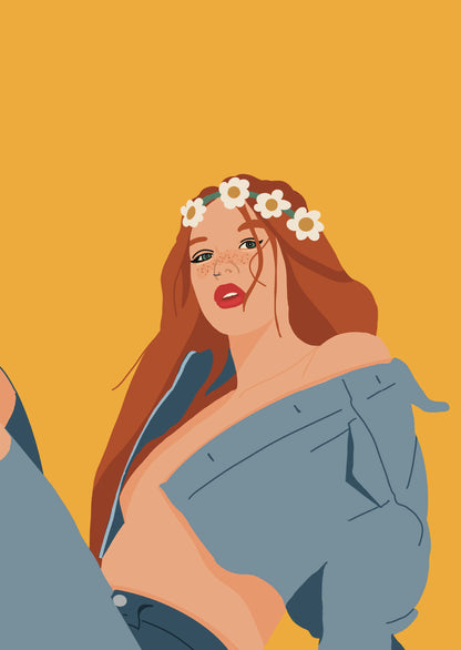 Postkaart Flower Girl