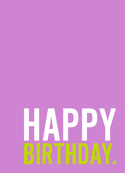 Postkaart Happy Birthday (paars)
