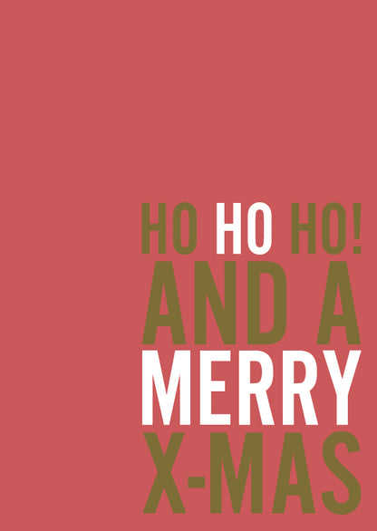 Postkaart HoHoHo and a Merry X-Mas