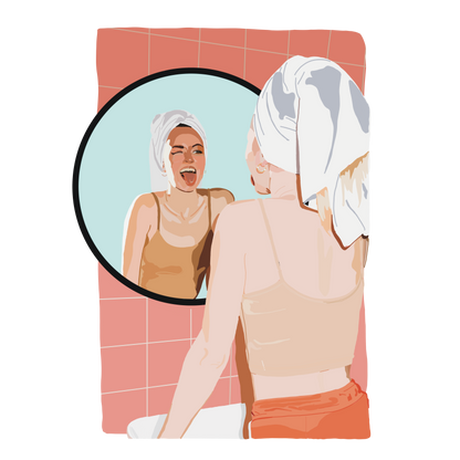 Postkaart Mirror Girl