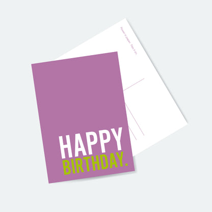 Postkaart Happy Birthday (paars)